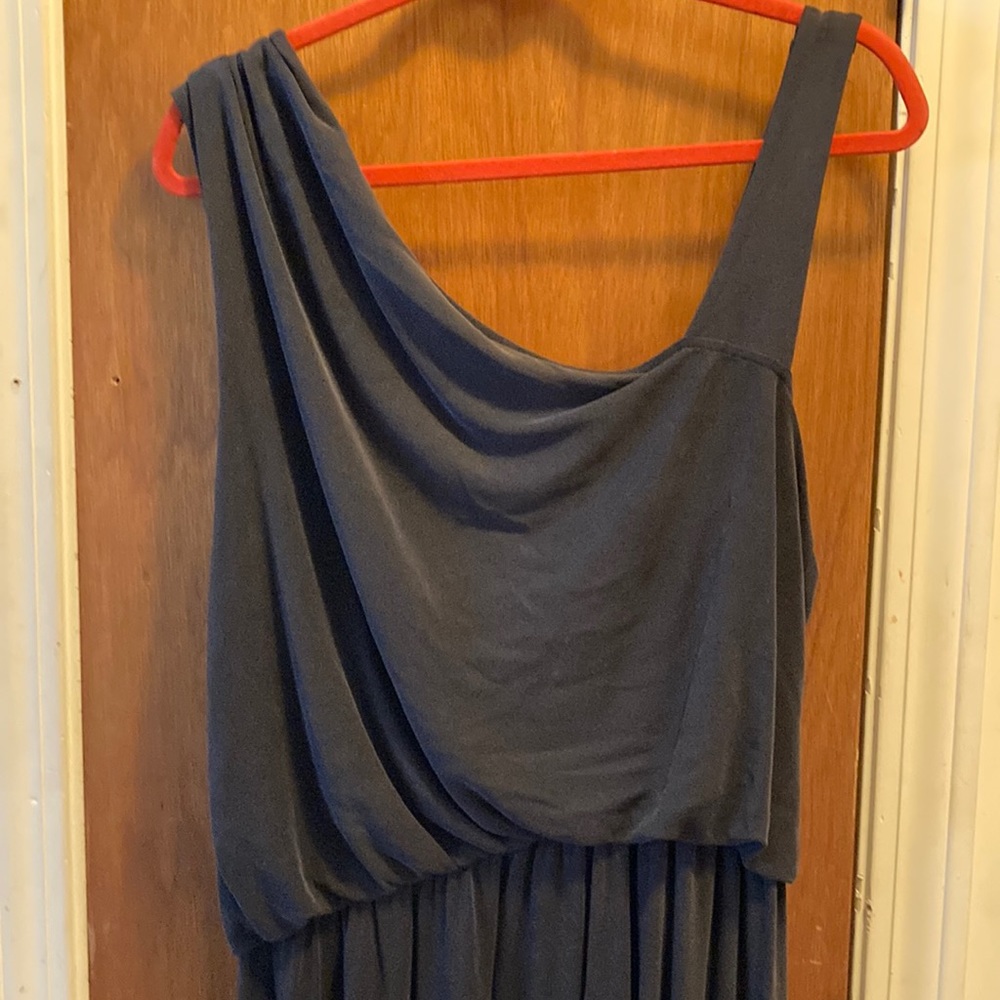 From Anthropology.  gray  with asymmetrical shoulders.  Size Large.